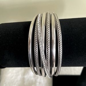 Silver Brighton Wide Bangle Bracelet